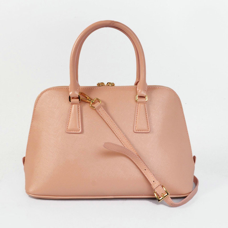 2014 Prada Shiny Saffiano Leather Top Handle Bag BL0837 apricot